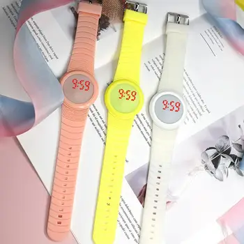 Relógio de pulso Digital Homens Mulheres Relógios do Esporte para Crianças Eletrônico Assistir Luminosa Banda de Silicone Relógios de pulso 1