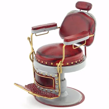 Retro ferro modelo de decorações criativas de artesanato cadeira de barbeiro micro metal decoração criativa, casa e decoração artesanal folha de flandres