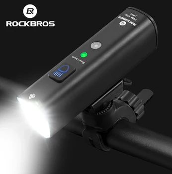 ROCKBROS 1000Lumen Luz de Moto Inteligente de Detecção de Vibração Moto Lâmpada 5Modes Bicicleta Farol Lanterna LED Lanterna Acessórios de Moto
