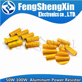 RX24 50W, 100W de Alumínio de Power Metal Shell Caso Bobinadas Resistor De 0,01 R ~ 100K 1 6 8 10 20 200 500 1K 10K ohm resistência 2
