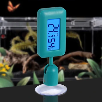 Répteis do Higrómetro do Termômetro com ventosa Digital de Temperatura e Medidor de Umidade para o Dragão Barbudo Terrário