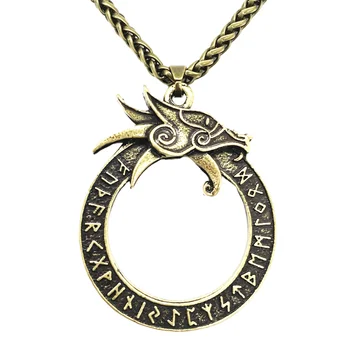 Rúnico Runas Amuleto Gótico Acessórios Ouroboros Nórdica Dragão Goth Colar Viking Talismã Jóias 2