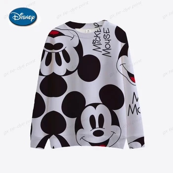 Senhoras Elegantes de Natal da Disney do Minnie do Mickey para Imprimir Moletom 2022 Nova Moda Outono Tops Streetwear Mulheres 