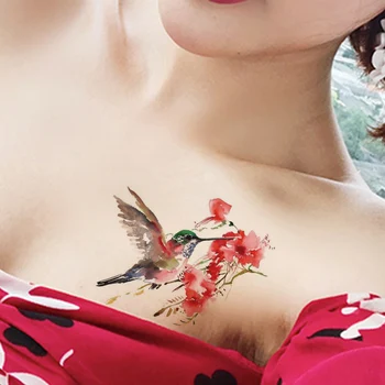 Sexy, Bonito Humminbirds Impermeável Fake Tattoos Adesivos Mulheres Meninas Do Corpo De Crianças Braço Arte Tatoo Temporária De Aves Corpo De Tatuagem Personalizada