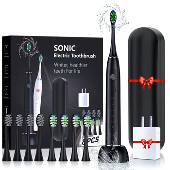 Sonic Escova De Dentes Elétrica 8 Cabeças De Escova Ultra-Sônica De Clareamento Dos Dentes Sem Fio Recarregável Escova De Dentes Sarmocare S700Pro