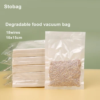 StoBag 20pcs Biodegradável, Transparente, Embalagem de Alimentos a Vácuo Saco Organizador da Eco Máquina de Selagem de Doces de Nozes Casa Personalizada Atacado