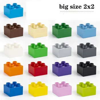 Tijolo fino 2x2 10pcs/lot DIY Educação Clássica Blocos de Construção Compatível Com lego Grandes Tijolos de plástico de Brinquedos Para Crianças