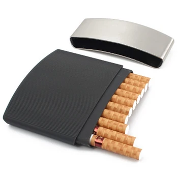 Ultra-fino de 10 Pcs de Cigarro caso dos Homens Impermeável e à prova de Pressão de Metal Portátil Cigarro Caso do Cigarro Acessórios