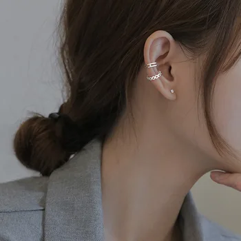 Uma Menina' Quente 1 Peça de Metal Ear Cuff Clipe Cruz Clipe de Piercing, Brincos para mulheres Coreia Jóias Femme Cartilagem Earcuffs 1