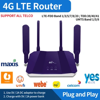 UNIWA R8B LTE CPE 4G Wifi Router Cartão SIM Hotspot 4G CPE Antena 16 Usuários WAN/WLAN sem Fio Modem LTE Dongle do ambiente de Trabalho Roteador wi-Fi