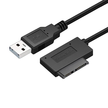 USB 2.0 3.0 para Mini Sata II 7+6 13Pin Adaptador de Cabo do Conversor Para o Portátil de CD/DVD ROM Slimline Conversor de Unidade HDD Caddy