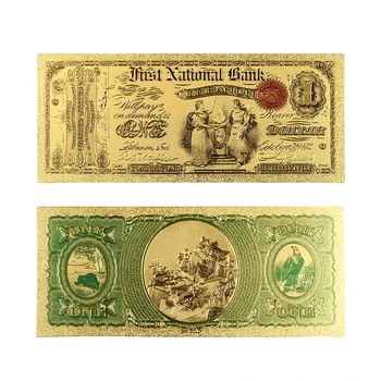 Venda quente De 1875 Ano de Alta Qualidade de 1 Dólar dos estados Unidos da Moeda Dinheiro de Papel de Cor EUA Ouro das Notas de projeto de lei 1