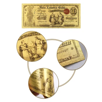 Venda quente De 1875 Ano de Alta Qualidade de 1 Dólar dos estados Unidos da Moeda Dinheiro de Papel de Cor EUA Ouro das Notas de projeto de lei 2
