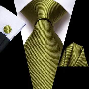 Verde De Seda Do Casamento Gravata Para Os Homens Handky Cufflink Dom Homens De Gravata De Negócios De Moda Festa Dropship Hi-Laço Designer