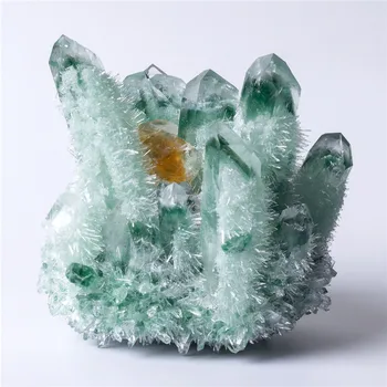 Verde Natural Fantasma Fantasma Cristal De Quartzo Cluster Mineral Reiki Cura Decoração De Casa