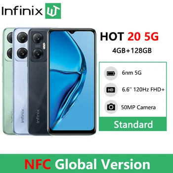 Versão Global infinix Quente 20 5G NFC Smartphone Dimensity 810 6nm 5G Processador 6.6