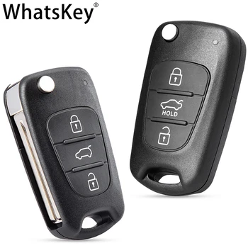 WhatsKey Flip-chave shell Para Hyundai I30 IX35 Ceed Picanto Cerato Sportage Para Kia Rio 3 K2 K3 K5 Alma Tecla Auto caso de Habitação Fob 2