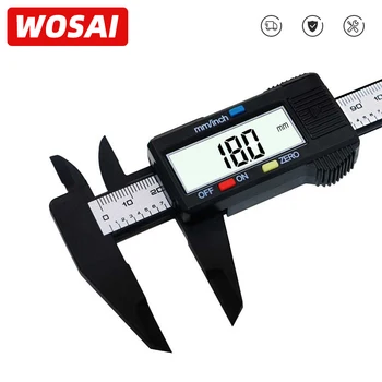 WOSAI 6inch LCD Digital 150mm Eletrônico de Fibra de Carbono Vernier Caliper Medidor de Micrômetro