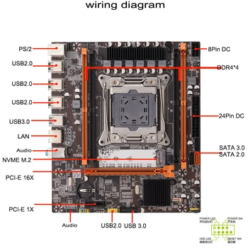 X99 Conjunto de placa-Mãe LGA 2011 3 Para Intel E5 2620 V3 CPU 16GB ECC RAM do Servidor de Memória M. 2 Nvme LGA 2011 V3 kit placa-mãe 2