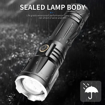 XHP160 5000mAh Lanterna LED USB Lanterna Tática Flash de luz Recarregável 16-Núcleo de Zoom Usb Lâmpada de Acampamento 1