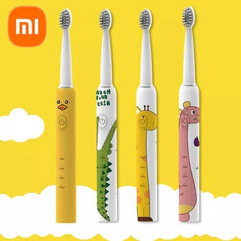 Xiaomi Mijia Sonic Escova de dentes Elétrica Bonito dos desenhos animados Padrão para as Crianças com a Substituir A Escova de Dente a Cabeça ultra-Sônica da Escova de dentes