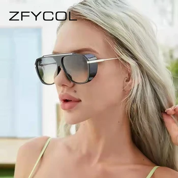 ZFYCOl Vintage Steampunk Óculos de sol dos Homens 2023 Metal Quadrado Óculos da Moda a Marca de Óculos de Sol Tons Para as Mulheres luneta de soleil