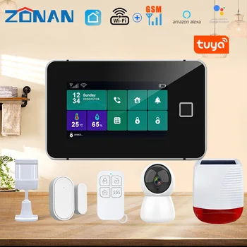 ZONAN G60 Tuya wi-Fi Sistema de Alarme de Segurança da Câmara de Movimento de PIR Sensor de Porta Sirene Detector de Fumaça sem Fio 433MHz Kit de Alarme de Assaltante 1
