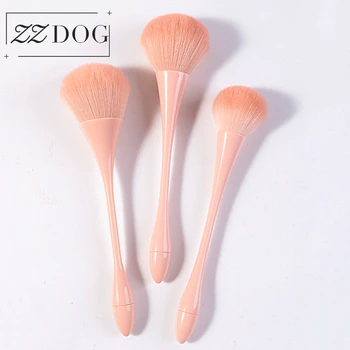 ZZDOG 1Pcs Nail Art Multifuncional Cosméticos Ferramentas Fofo Pó Blush de Contorno Maquiagem Pincéis Cintura fina Alça de Design cor-de-Rosa