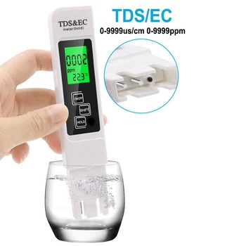 Água Digital Testador de Condutividade sensor de Detecção de Água Lápis 3 em 1 TDS CE Gama 0-9990 Display LCD para Água Potável Indústria 1