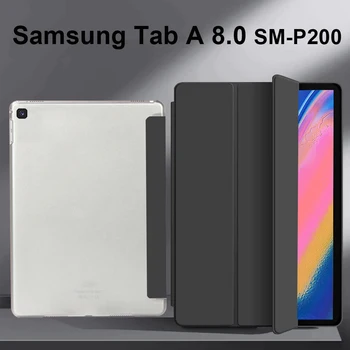 Árvore de Dobra PU Couro Flip para Samsung Galaxy Tab 8,0 2019 Caneta S SM-P200 P205 Capa TPU Para Samsung Tab A8 Caso de Tablet