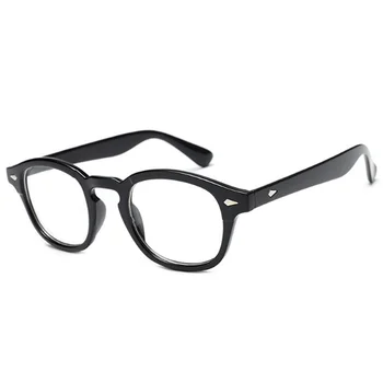 Óculos redondos Quadro Vintage Rebite clássico Óculos de Tamanho Pequeno Quadros Ópticos Ultraleve Transparente Limpar Lente de Óculos Unissex